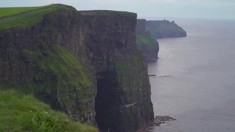 The stunning scenery in Moher Cliffs Ireland in Ireland Stock Footage 74378024