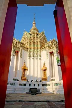 Stunning Scripture Hall Called Phra Mondop in Wat Pho, Bangkok, Thailand Stock Photos
