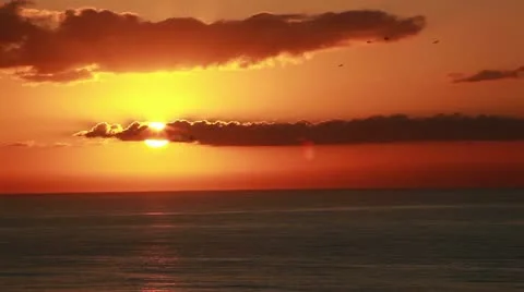 Stunning sea sunrise Stock Footage 11016908