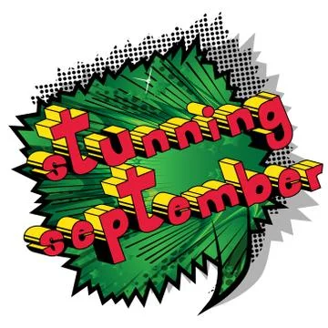 Stunning September - Comic book style word on abstract background. Illustrazione stock