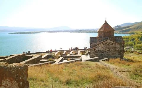 Stunning Sevanavank Monastery Complex on a Northwestern Shore of Lake Sevan 스톡 사진