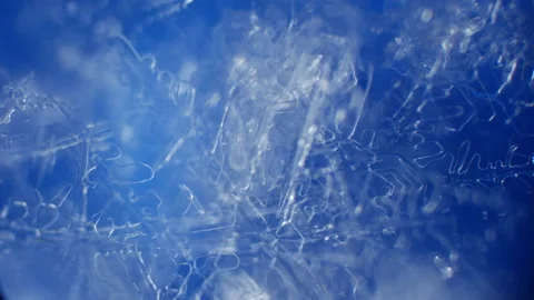 Stunning snow crystals under a microscope. Maximum magnification Stock Footage 157852253