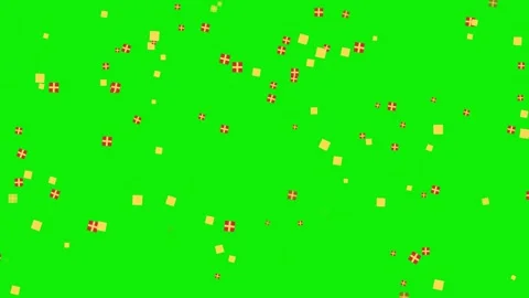 Stunning squares with smooth motion isolated on chroma key green screen Stock Footage 337047397
