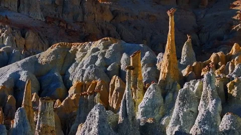 Stunning Sunlit Earth Forest Formations in Zhada Xiayigou Tibet China 動画素材 346737849