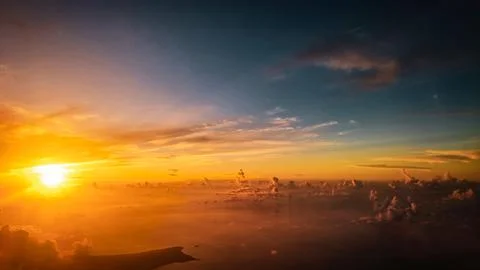 Stunning Sunset Above the Clouds Stock Photos