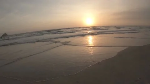 Stunning sunset on the beach Stock Footage 155956494