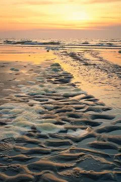 Stunning Sunset at the Beach Stock Photos