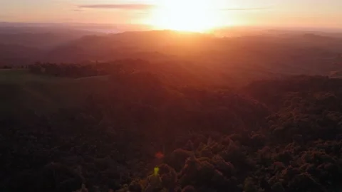 Stunning sunset behind the hills Video stock 146161700