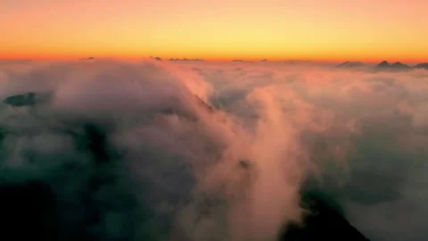 Stunning sunset decorated with drifting clouds. Stock Footage 310029945