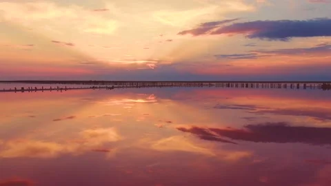 Stunning sunset on the lake Stock Footage 146322482