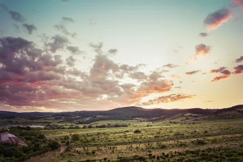 Stunning sunset landscape Stock Photos
