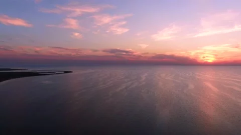 Stunning sunset over the ocean Stock Footage 138417219