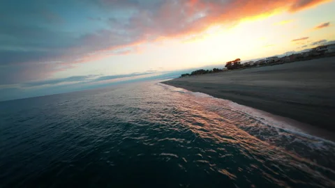 Stunning sunset over the ocean Stock Footage 336500421