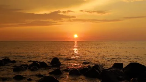 Stunning sunset in the seaside. Stock Footage 220211129