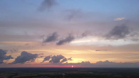 Stunning Sunset Timelapse Flying Through Clouds Stock Footage 313859068