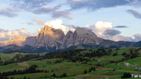 Stunning Sunset Timelapse over Alpe di Siusi in the Dolomites, Italy Stock Footage 277868524