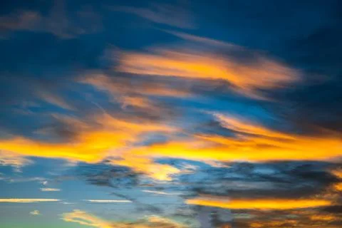 Stunning sunset with a vibrant array of colors in the sky Stock Photos