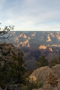 A stunning sunset view of the red rocks at Grand Canyon National Park, Arizona. Stock Photos