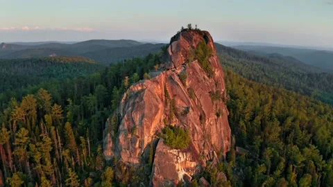 Stunning sunset views from the mountain peak in autumn Stock Footage 320319817