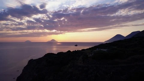 Stunning sunset in volcanic islands. Stock Footage 85404313