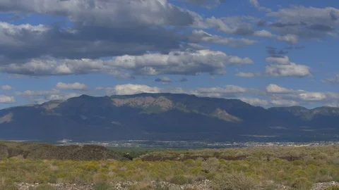 Stunning time-lapse overlooking the distant city of Albuquerque, New Mexico. Stock Footage 126925695