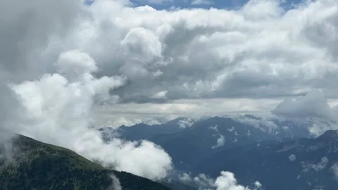 Stunning Timelapse of Dramatic Summer Clouds Drifting Over the Austrian Alp.. Stock Footage 339604905
