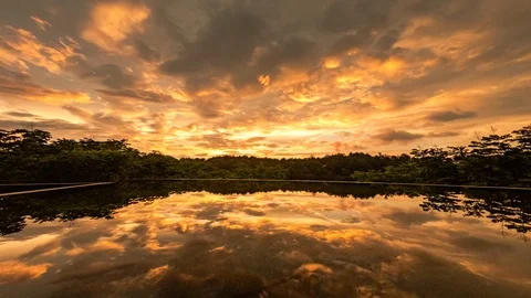 Stunning Timelapse Of Rosy Clouds And Forests Located In The Anji Video stock 115062064