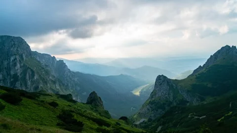 Stunning Timelapse of Tatra Mountains Skyline Landscape in Summer Stock Footage 280441358