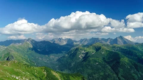 Stunning Timelapse of Tatra Mountains Skyline in Summer, Poland and Slovakia Stock Footage 280441368