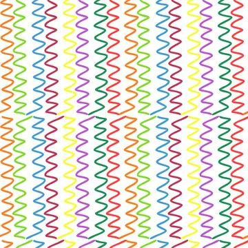 Stunning, trendy seamless pattern of colored zigzags in a simple flat style. Stock Illustration