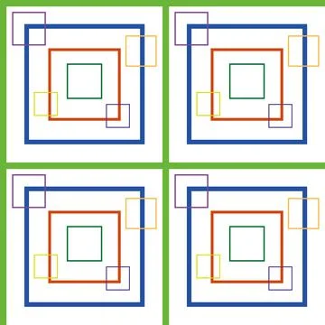 Stunning, trendy seamless pattern of colored objects in a simple flat style.  イラスト素材