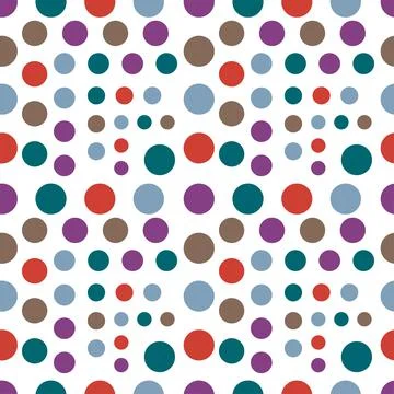 Stunning, trendy seamless pattern of colored balls in a simple flat style. Fo Stock Illustration
