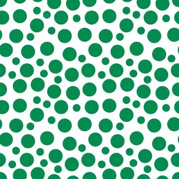 Stunning, trendy seamless pattern of green balls in a simple flat style. For Stock Illustration
