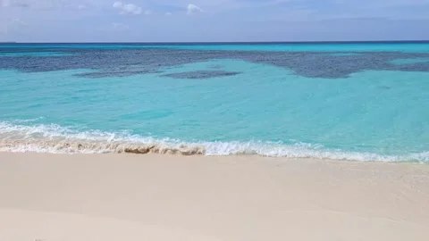 Stunning Turquoise Water and Pristine White Sand Beach in Bahia de las Aguilas Stock Footage 330977415