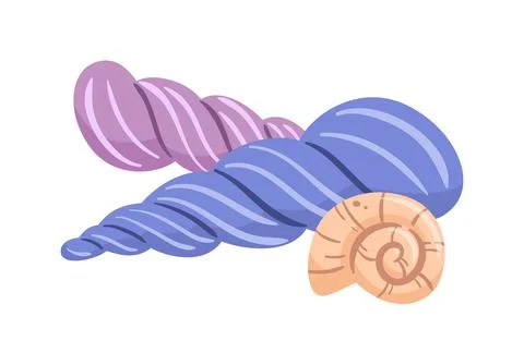 A stunning vector illustration of Turritella shells, highlighting their uni.. Illustrazione stock