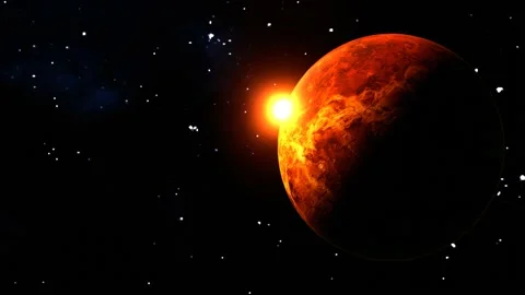 Stunning Venus In Space With Rotation. 4K Animation Solar System Render 스톡 동영상 233517850