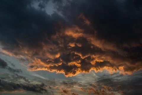 Stunning vibrant stormy cloud formation background Stock Photos