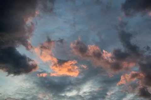 Stunning vibrant stormy cloud formation background Stock Photos