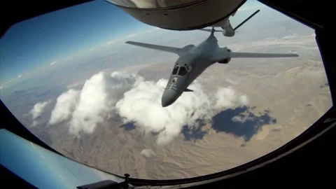 Stunning Video of B-1 Lancer in Action. Takeoff and Landing 019 Video stock 166439883
