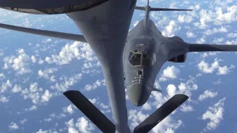 Stunning Video of B-1 Lancer in Action. Takeoff and Landing 043 Video stock 166440580