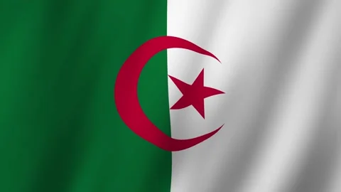 Stunning Video Capturing the Flag of Algeria in Motion Vídeos de archivo 273894328