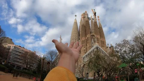 Stunning View of Architectural Marvel Under Blue Sky Stock Footage 314059884