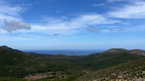 Stunning view of Cap Corse from viewpoint in northern Corsica Видео 277513972