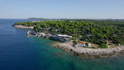 A stunning view captured by drone along the shores of the Mediterranean Sea. Stock Footage 281252586