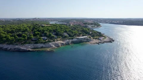 A stunning view captured by drone along the shores of the Mediterranean Sea. Stock Footage 281253142