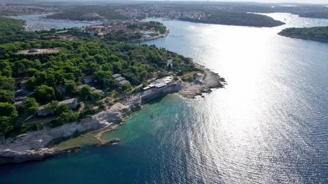 A stunning view captured by drone along the shores of the Mediterranean Sea. Stock Footage 281253231