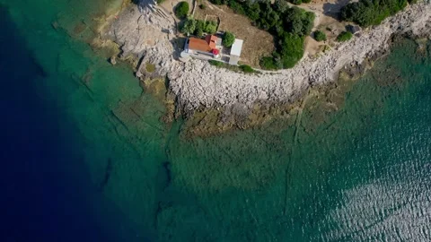 A stunning view captured by drone along the shores of the Mediterranean Sea. Stock Footage 281253246