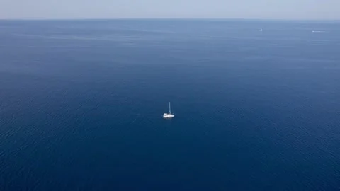 A stunning view captured by drone along the shores of the Mediterranean Sea. Stock Footage 281253480