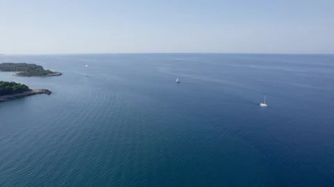 A stunning view captured by drone along the shores of the Mediterranean Sea. Stock Footage 281253500