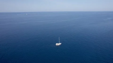 A stunning view captured by drone along the shores of the Mediterranean Sea. Stock Footage 281253566